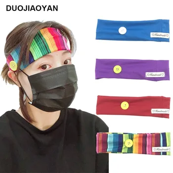 

2020 Women Hair Headband with button for masks Charming Sports Yoga Knitted Head band Fast Shipping