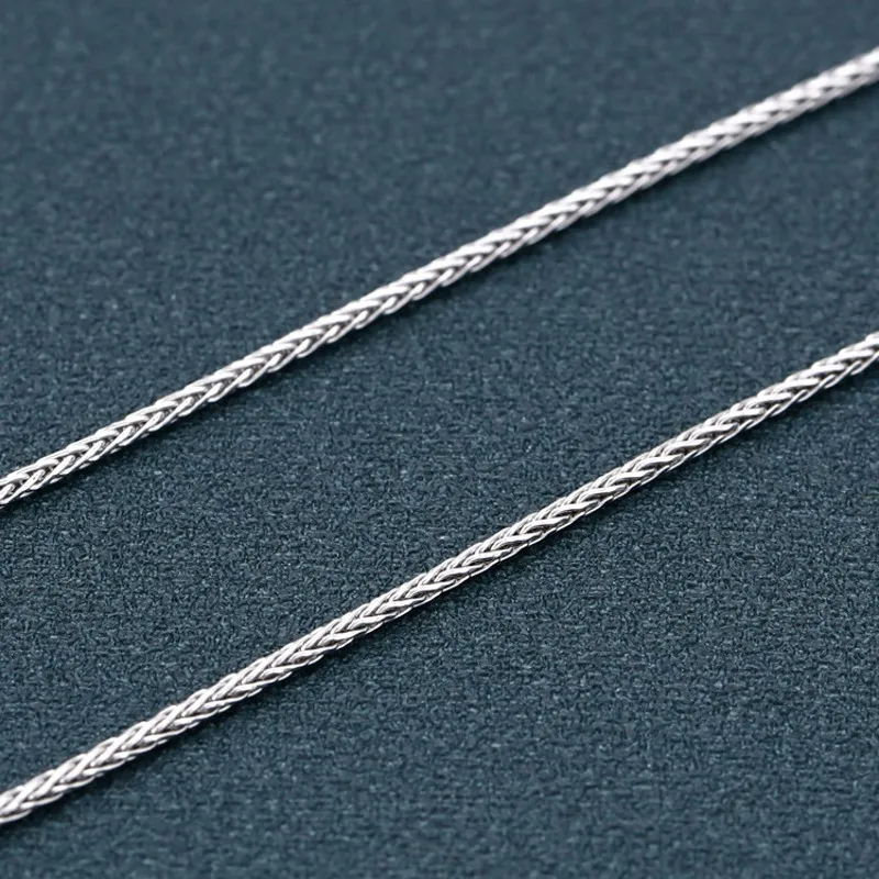 BOCAI Real Solid s925 Silver Jewelry Retro Hand-woven 1.5MM Trendy Hemp Rope Personality Man and Woman Necklaces
