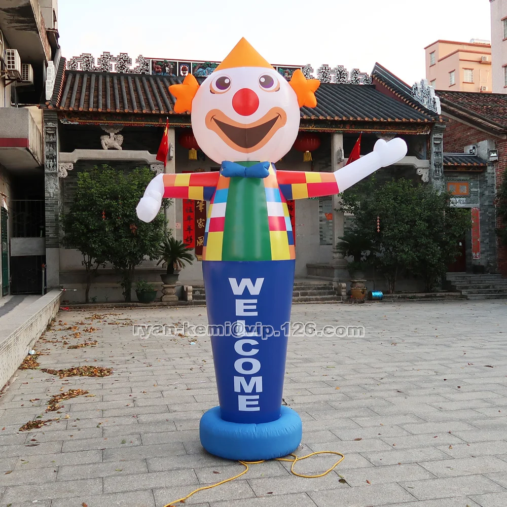 3m Clown Inflatable Sky Air Dancer Waving Hand Character Figure Balloon For Restaurant Advertising Promotion With Custom Logo 2