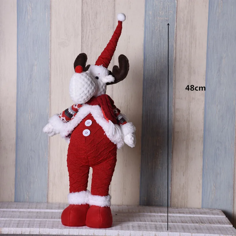 47 см выдвижной Рождественский Санта-Клаус/снеговик куклы стоящая Статуэтка Navidad Рождественская елка украшения Детские Рождественские подарки игрушка