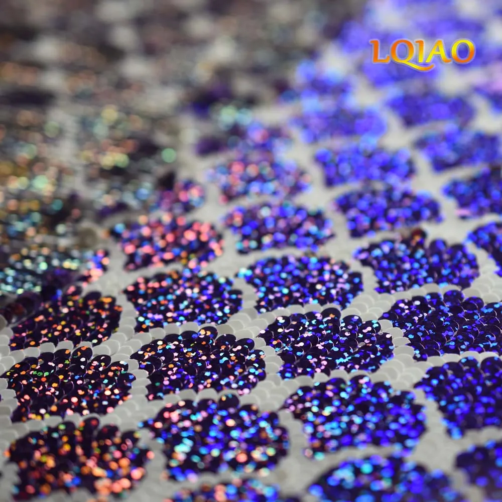 Laser Purple Laser Silver Mermaid Sequin Fabric 003