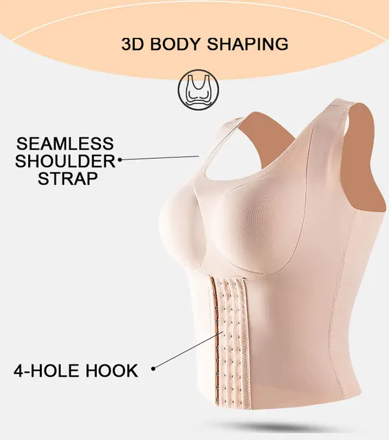 Faja reductora correctora de postura para mujer, sujetador sin costuras,  ropa interior adelgazante, vaina de vientre, camiseta sin mangas con  espalda cruzada, chaleco de Fitness corporal - AliExpress