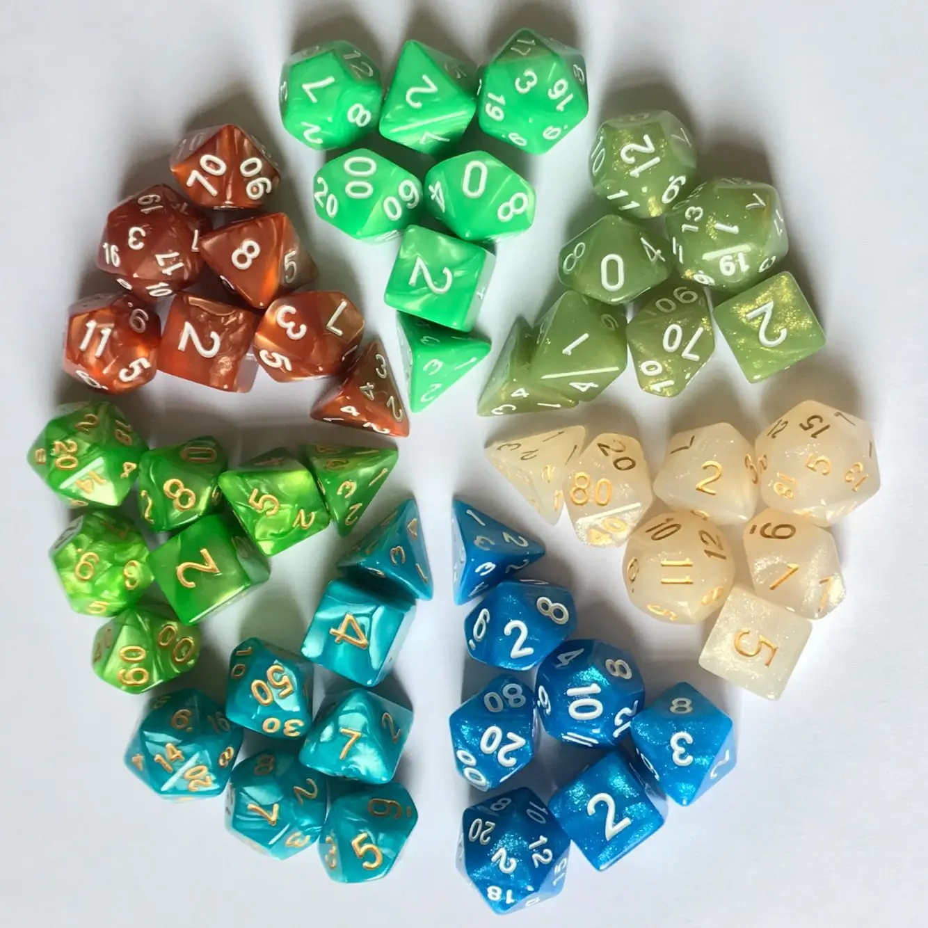 7 шт./компл. многогранные TRPG игры для подземелий драконов непрозрачные D4-D20 многогранные кости Поп для настольной игры