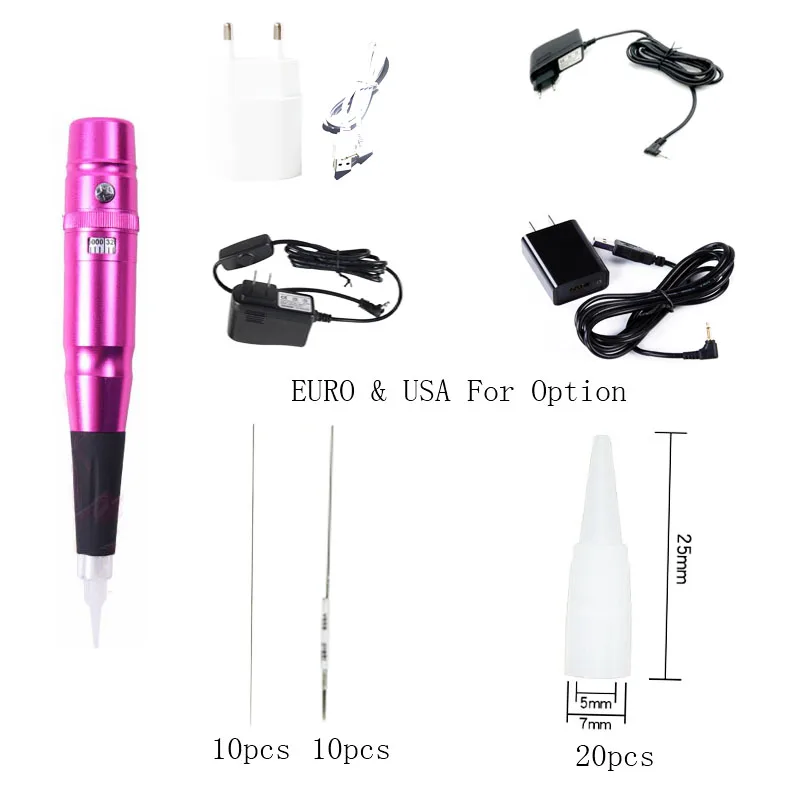 10 комплектов Dermógrafo Para Micropigmentacao универсальная швейцарская моторная ручка для работы с Agulhas для полуперманентного макияжа