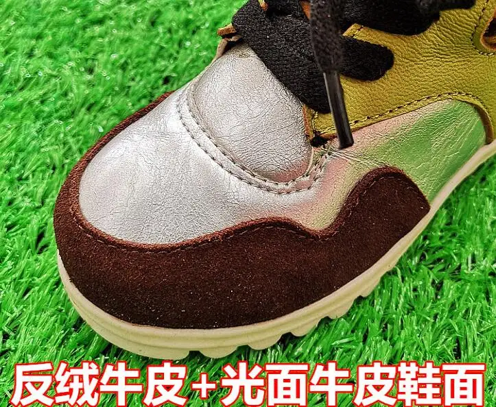 Экспорт; итальянская цветная детская кожаная хлопковая обувь для мальчиков и девочек; зимняя кожаная тонкая хлопковая обувь