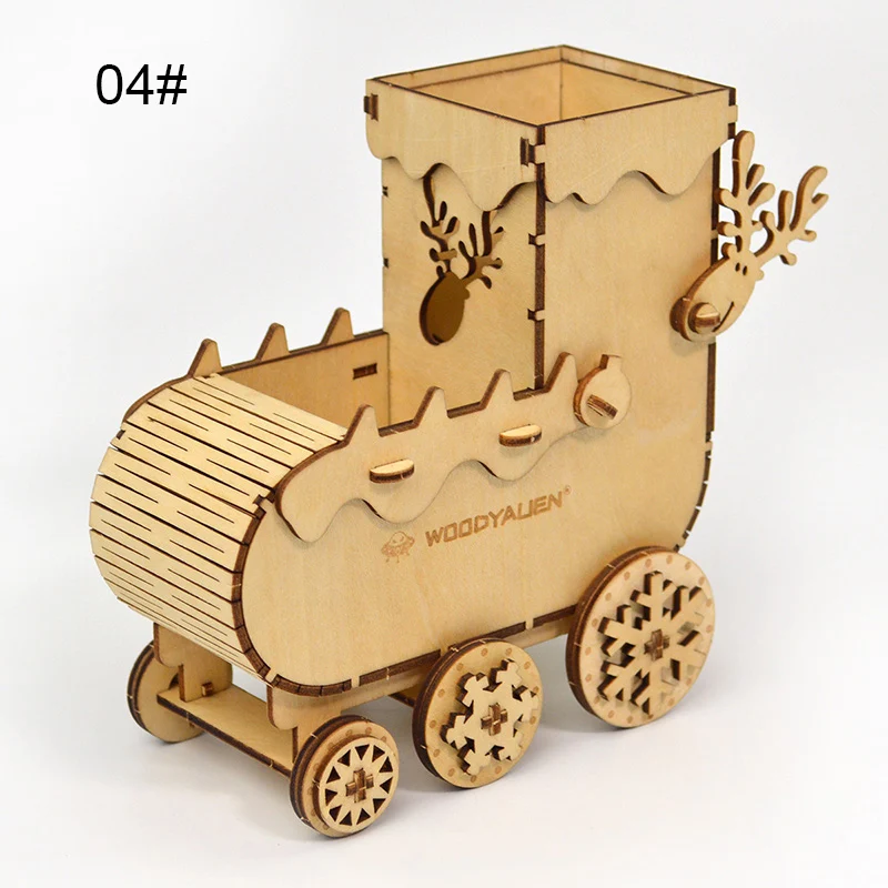DIY деревянная 3D модель головоломки игрушка держатель мобильного телефона Сборная модель игрушки украшение дома NSV775 - Цвет: 4