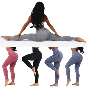 

Slim Fitness Trousers Women High Waist Sports Seamless Hollow Leggings Running Sweatpants Mujer Casual Pants