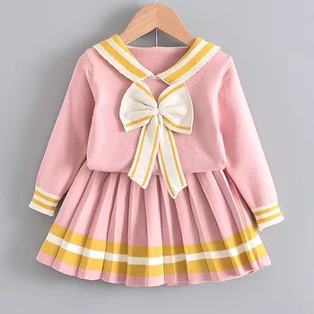 

Girls Kids Casual Dress 2020 New Fashion Children Elegant Sweater Dress Autumn Clothes Baby Knitted Princess Outfit