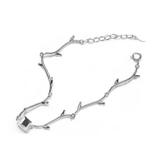 Хорошее ювелирное изделие, богемский Хрустальный квадратный браслет, блестящий веточка, стильная металлическая цепочка, Очаровательная женская свадебная 925 пробы, Серебряный подарок