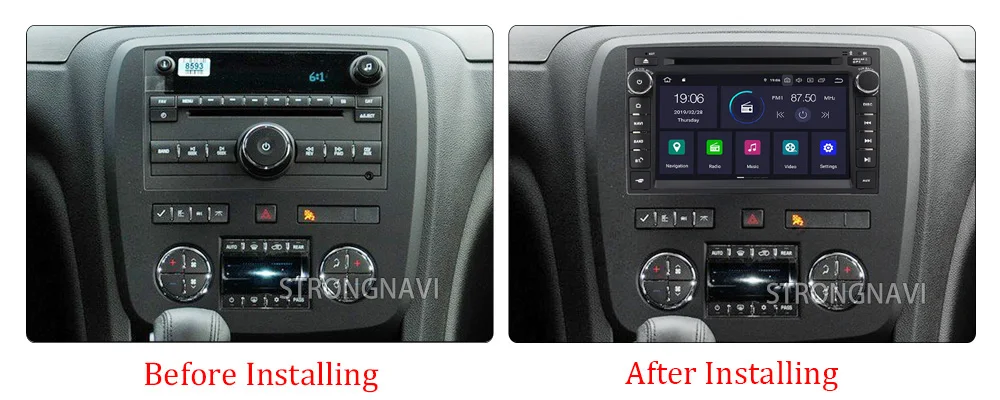 Cheap 4+64G IPS screen DSP 7Inch Android 9.0 Car Auto Radio For Chevrolet/Silverado/Tahoe/Monte GMC Yukon/Denali/Acadia  dvd GPS 3