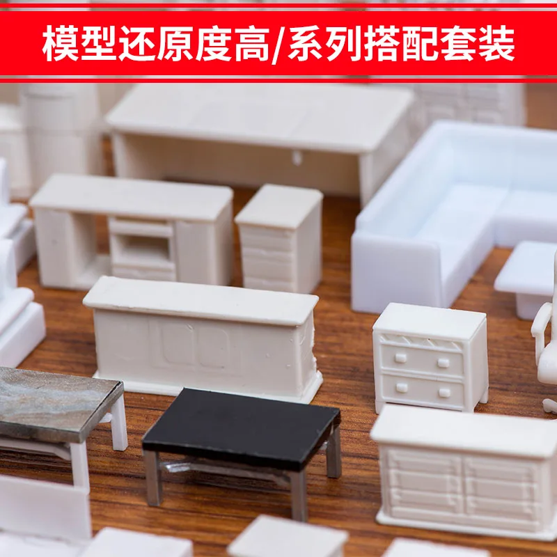1:50 Scale Miniature Furniture Realistic DIY Model Dollhouse Office Kits Kitchen Accessories Tabletop Scenery DIY Craft Kits — view 5