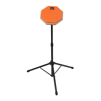 

8 Inch Orange Rubber Wooden Dumb Drum Practice Training Drum Pad with Stand for Percussion Instruments Parts