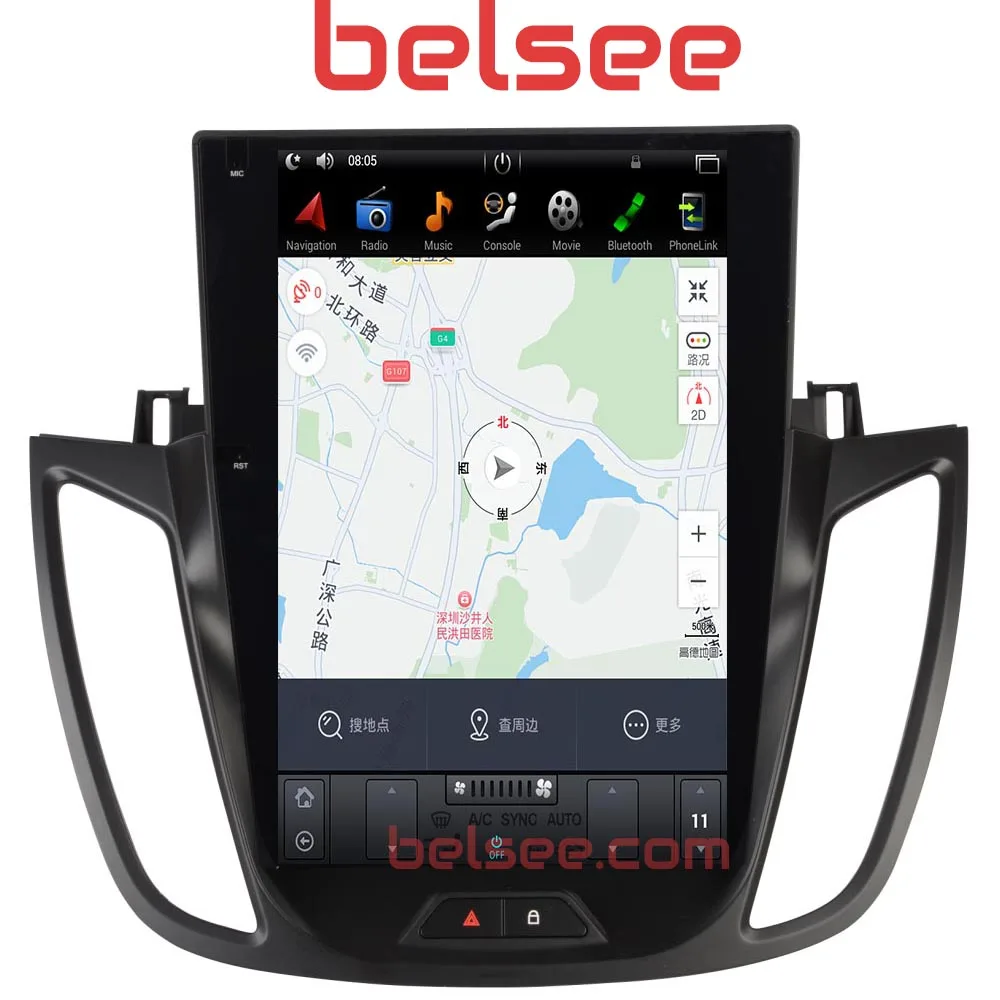 Belsee 12," Tesla стиль экран Радио Android 9,0 авто gps навигация PX6 стерео Мультимедиа для Ford Kuga Escape 2013