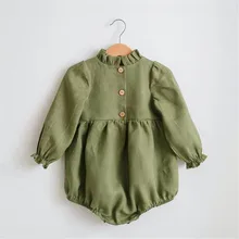 

HS Baby Girl Clothes 0-2T Long Sleeve Romper Jumpsuits One-piece New Fashion 100% Organic Cotton Newborn Baby Girl Rompers