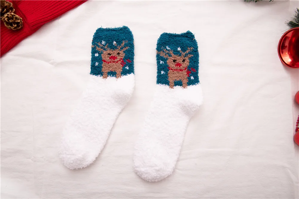 Jeseca, рождественские носки для женщин, подарки для девушек, зимние плотные теплые носки, милые носки с мультяшными животными для девочек - Цвет: 2