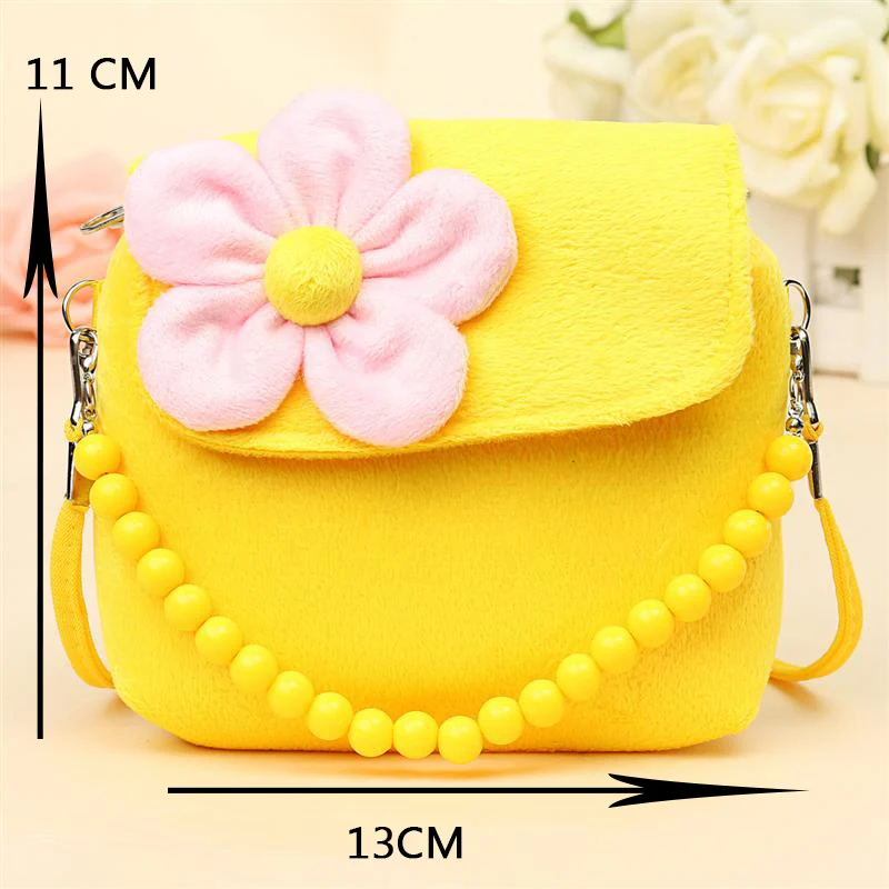 2020 new cute three-dimensional flower plush messenger pouch princess bag baby girl child kindergarten shoulder bag gift
