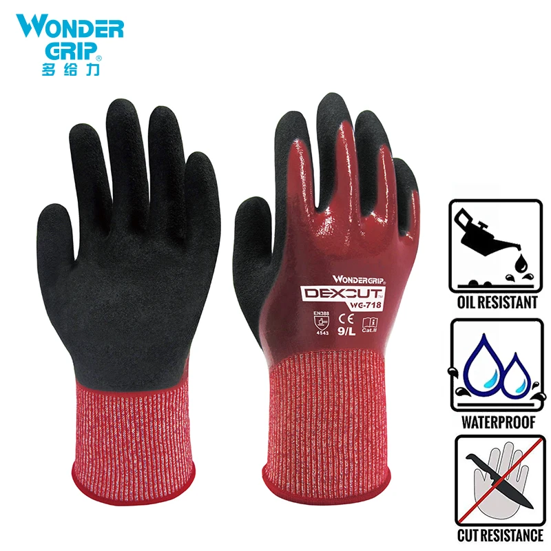 

Oil and Cut Resistant Gloves Nitrile Rubber Abrasion Resistant Glove Water Proof Glove Chemical Resistant Work Glove