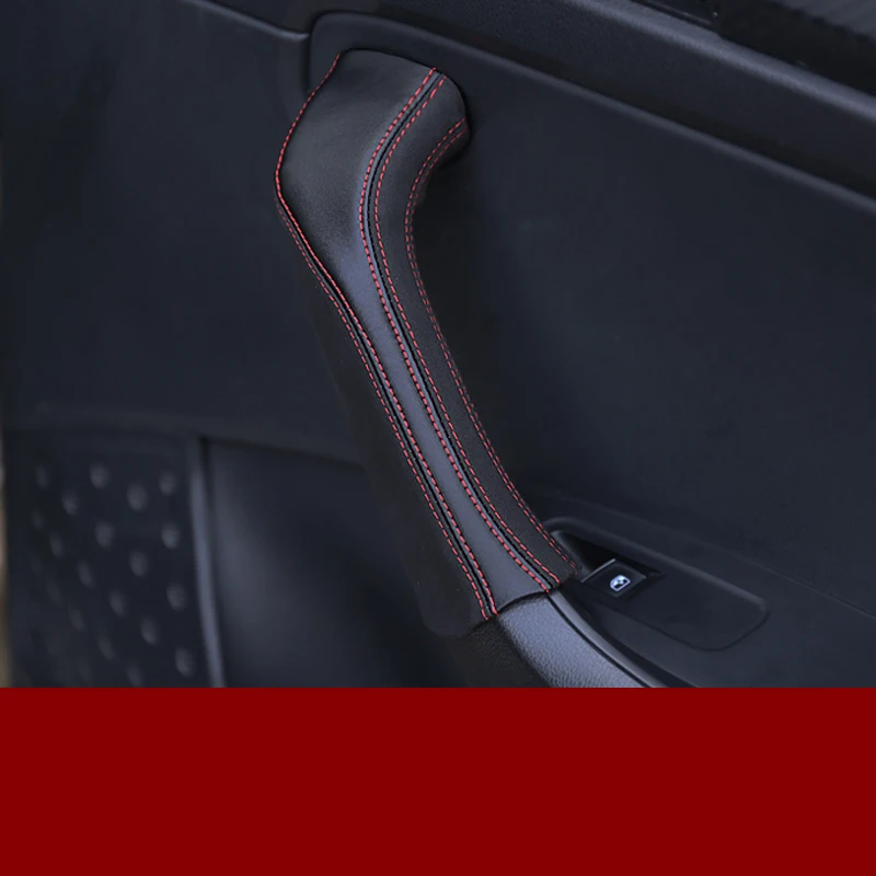 Lsrtw2017 коровья кожа Автомобильная крышка внутренней дверной ручки для Skoda Kodiaq Gt интерьерные молдинги аксессуары - Название цвета: co-driver side 2