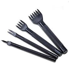 DIY Кожа Инструмент японский Стиль анти-скольжения черно-белого цвета с милым рисунком кота алмазное долото 3/4/5 мм набор Шьем резьбы кожа с перфорацией