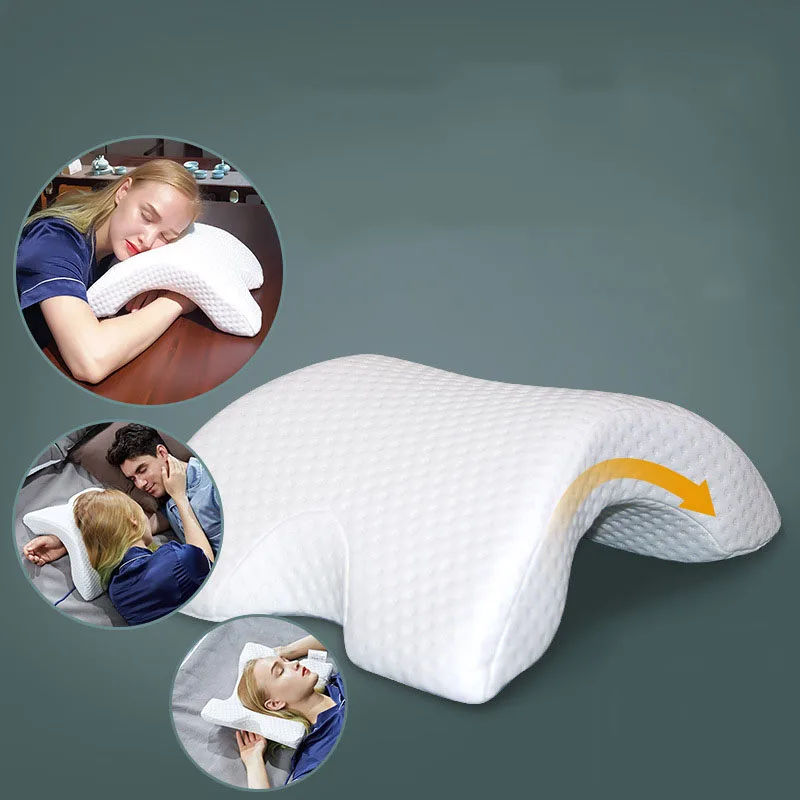Curved Slow Rebound Memory Foam Pillow Anti Pressure Hand Numb & Neck