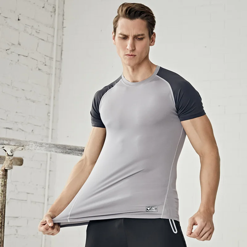 Summer Short Sleeve T-shirt Men's Summer Breathable Quick-Dry Sports Coat Men Running Gym Exercise Clothing Half Sleeve