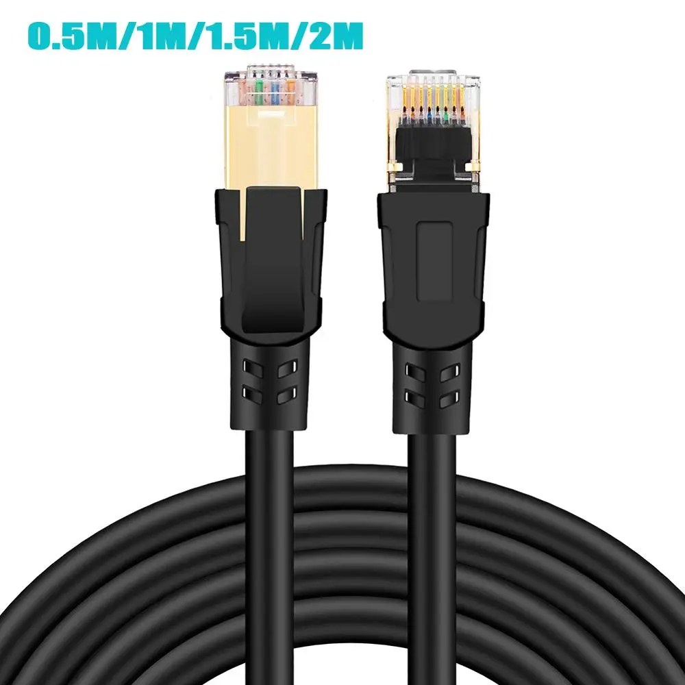 Ethernet кабель Cat8 0 5/1/1/2 м сетевой шнур RJ45 2000 МГц высокоскоростной соединительный 25/40
