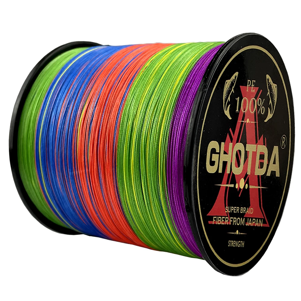 Фото Плетеная рыболовная леска GHOTDA, 4 нити, 10-300 фунтов, 500/1000/м №5