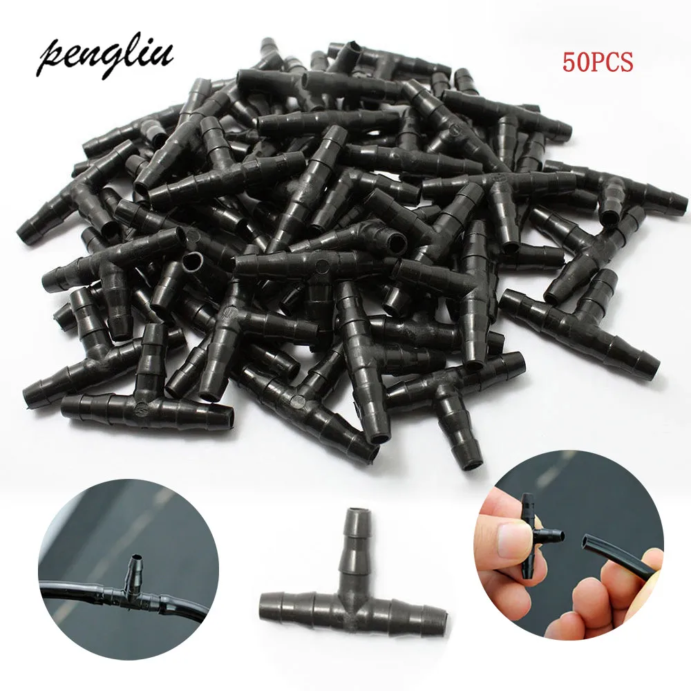 

Irrigation Garden Water ConnectorsTee connector 1/4 Barbedfor a three direction 4/7mm pipe layout of dripp ers 50-pack IT129