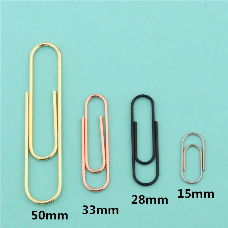 Paper Clips Golden Notebook Bookmark binder Paperclips Accessories Paper Clips Binding Office Stationary Supplies