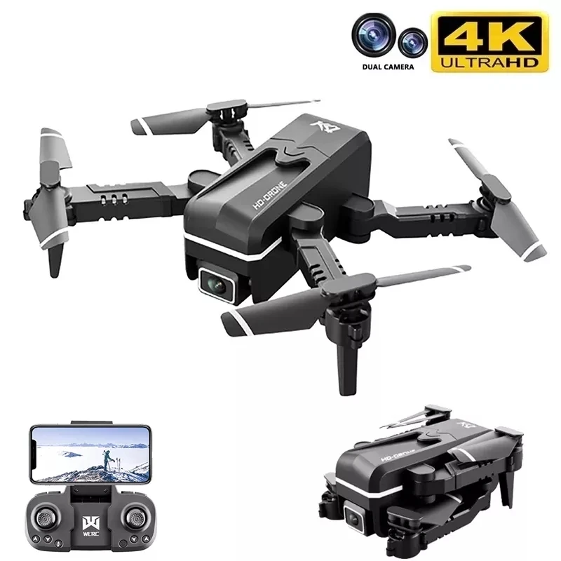 KK1 мини-Дрон 4K Hd Двойная камера Wi-Fi Fpv удержание высоты аэрофотосъемка с одной