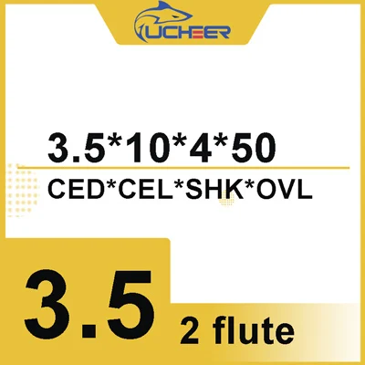 4D3.5d10l50L UCHEER Цена со скидкой; CNC инструменты HRC50 2 каннелюра с 4/6 мм сплав с ЧПУ твердосплавные фрезерные пластины Вольфрам Сталь цилиндрическая фреза с твёрдосплавной пластиной - Длина режущей кромки: 4D3.5d10l50L