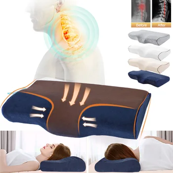 

1/2 PCS Memory Foam Pillow Orthopedic Sleep Massager Pillow Neckrest Bedding Pillows For Sleeping Fiber Slow Rebound Cervical#