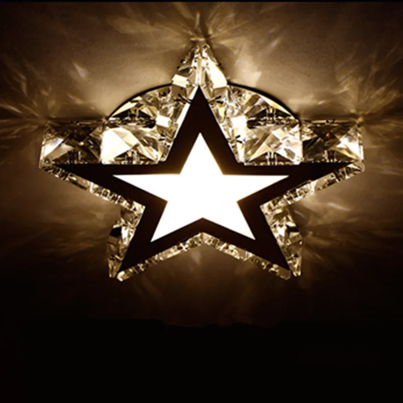 Европейская светодиодсветодиодный потолочная лампа K9 Crystal Star для крыльца
