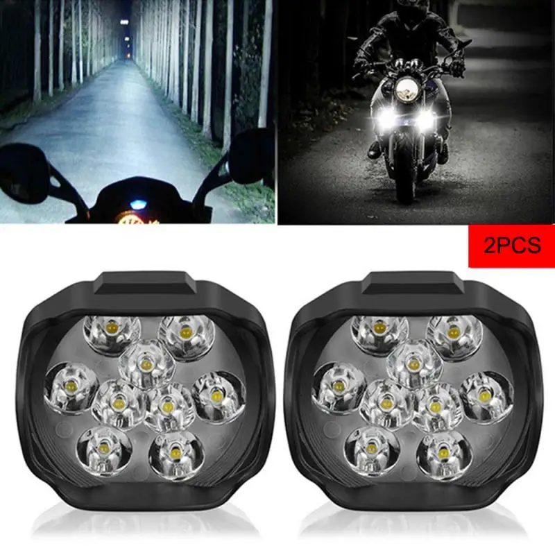 

2PCS 9 LED Motorcycle Headlight Bulbs Spotlights LED Headlights 10W 1300ML White Work Lights Head Lamp Motorcycle Lightings