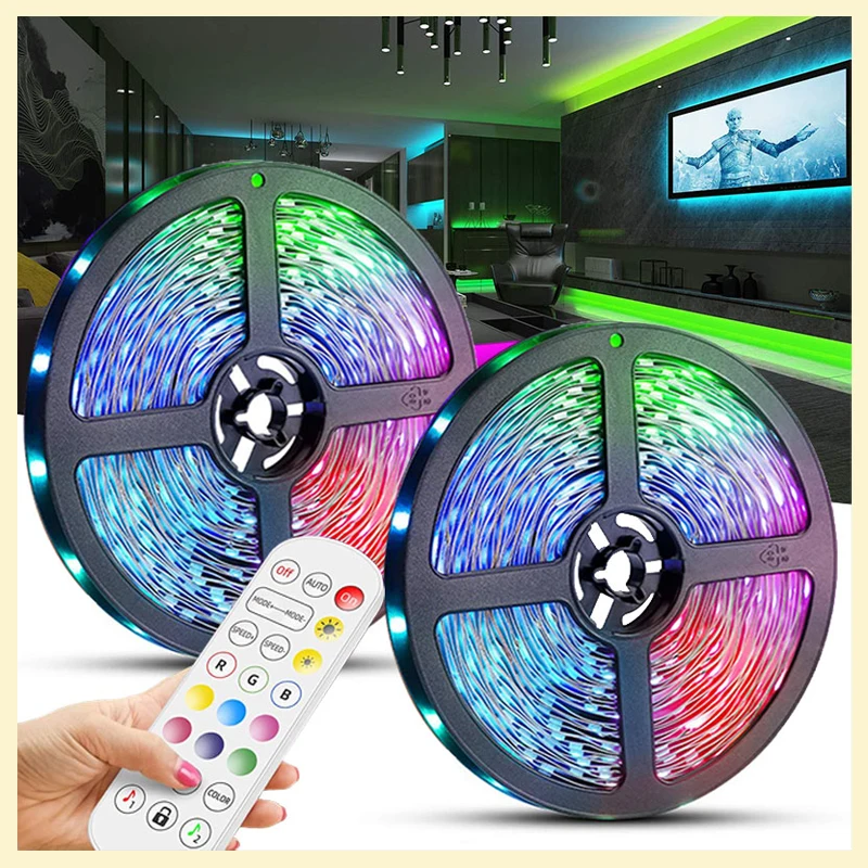 Рождественские украшения 2022 Светодиодная лента RGB 5050 без водонепроницаемого