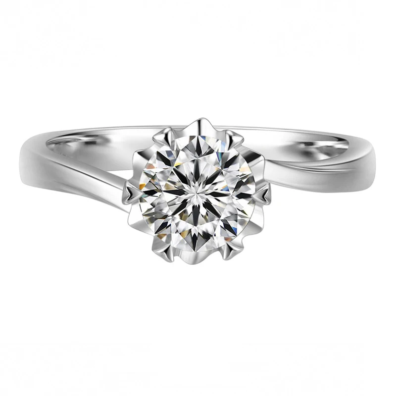 BOEYCJR 925 серебро снежинка 0.5ct/1ct F цвет Муассанит VVS обручальное кольцо с национальным сертификатом для женщин