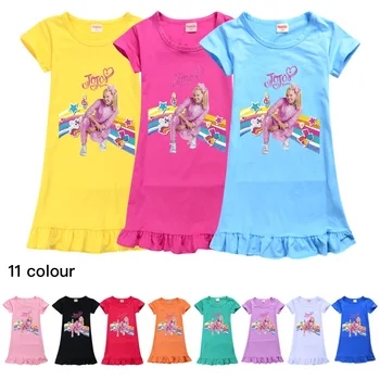 Dziewczyny JOJO SIWA sukienka koszula nocna ubrania koszula nocna na lato odzież dziecięca krótki rękaw piżamy sukienka dla dzieci dziewczyny Casual Dress tanie i dobre opinie CN (pochodzenie) Sukienki anime Zestawy COTTON Kids inne kostiumy H1764