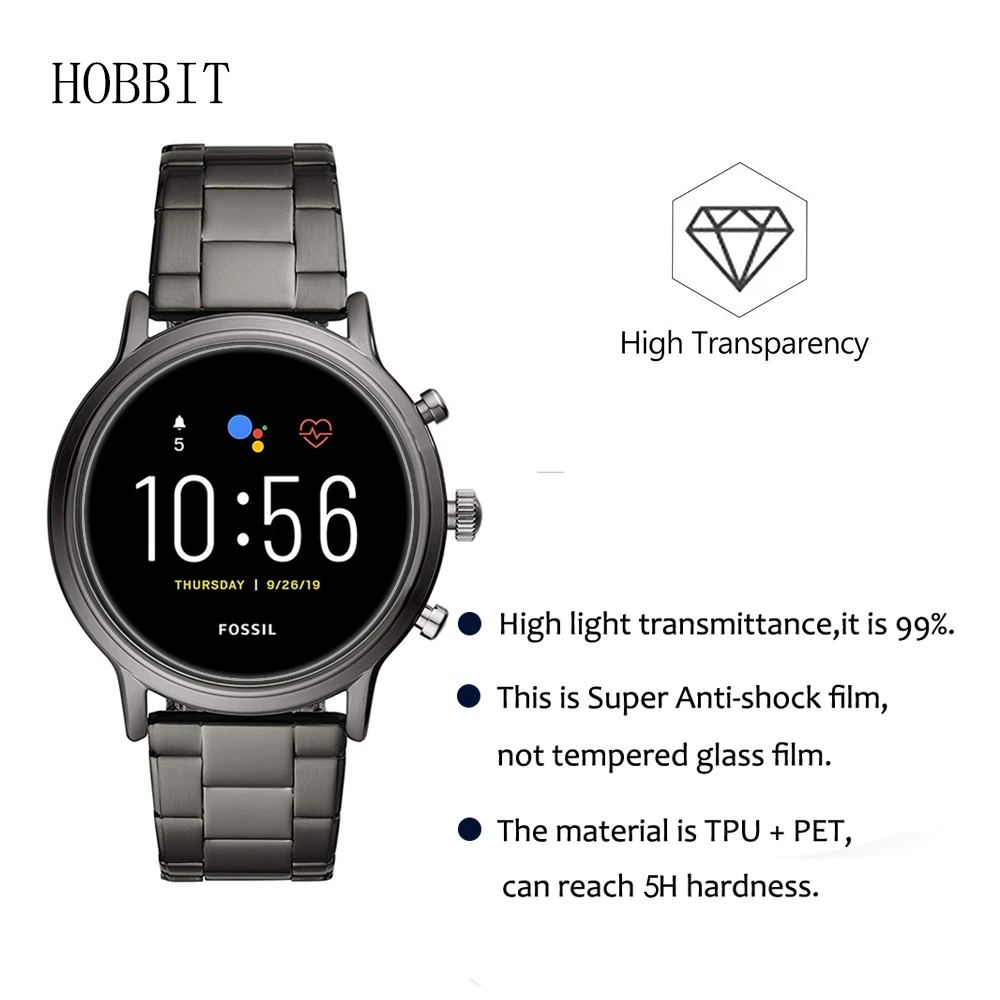 Смарт часы Fossil Gen 5 Carlyle мужские с защитой от царапин Взрывозащищенная пленка для