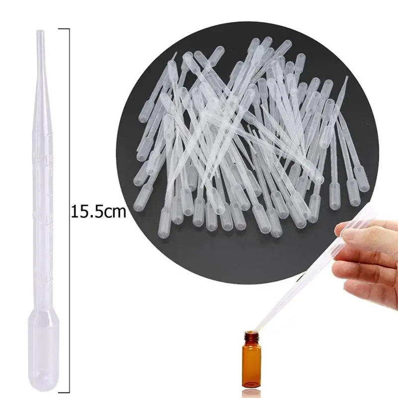 

300pcs 3ml Plastic Transparent Graduated Pipettes Disposable Safe Scale Dropper Lab Supplies (155mm, 1.2g/Each)