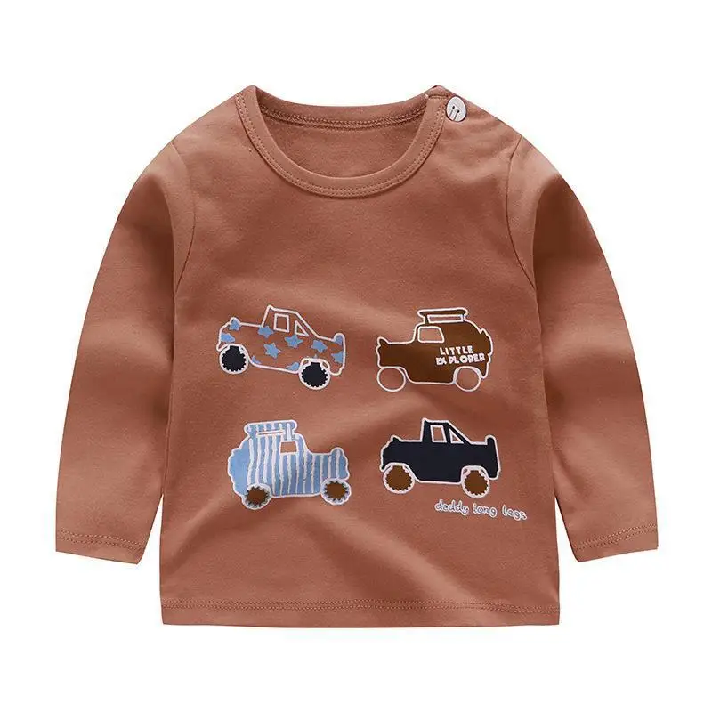 Хлопковая Милая футболка с длинными рукавами и принтом «Ronud» для маленьких мальчиков и девочек модная детская одежда - Цвет: p14
