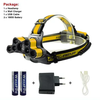 

Powerful Waterproof Frontal Headlight USB Charging 6 Modes Forehead LED Headlamp Flashlight Portable Fishing Hiking Torch Lamp