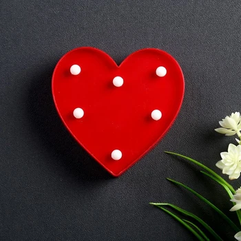 

Night light "Small heart" 6 LED batteries 3xAG13 red 10х3х10 cm.