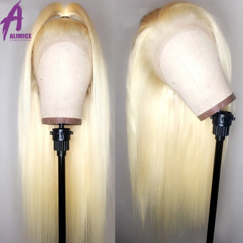613 блонд, парик на кружеве, предварительно выщипанный индийский прямой парик на кружеве, медовый блонд, Remy, парик на шнурке, человеческие волосы, парики для женщин 13x4