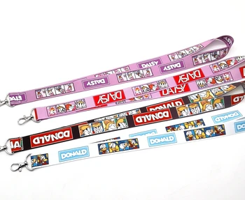 

30 pcs cartoon Donald Duck Daisy Neck Strap Lanyards Badge Holder Rope Pendant Key Chain Accessorie