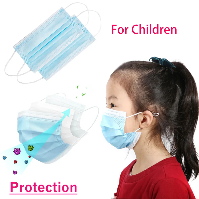 

10 pcs Anti-Dust Filtered Dustproof Disposable Earloop Face Masks Facial Protective Cover Breathable Masks Adult Child In Stock