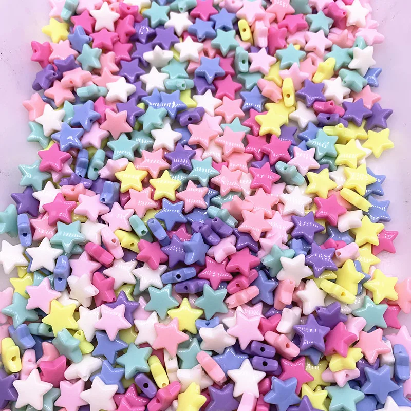 Loose-Spacer-Beads Diy-Accessories Jewelry Making Faceted Star Acrylic Colourful