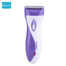 Kemei Женская бритва Перезаряжаемый для бритья и удаления волос водонепроницаемые Бритвы Женская бритва Леди удаление волос машина 1