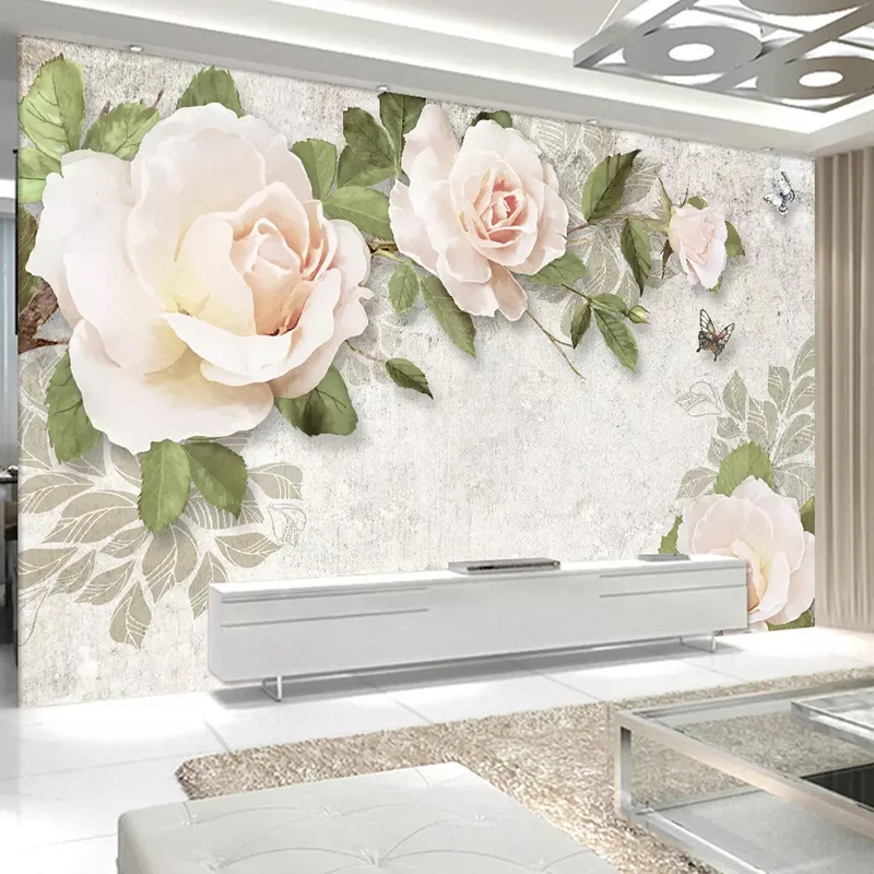 

Drop Shipping Custom 3D Wallpaper Murals Modern Hand Painted Floral Oil Painting European Style 3D Background Wall Mural Decor