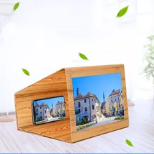 12 дюймов Большой Экран деревянная подставка-книжка увеличитель для экрана телефона 3D HD видео микшер усилитель мобильного телефона Экран усилитель
