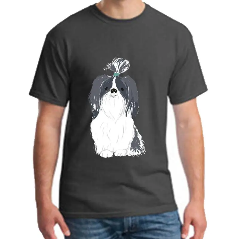 

Fashion shih tzu black and white tshirts men's XXXL 4Xl 5XL short-sleeve top tee